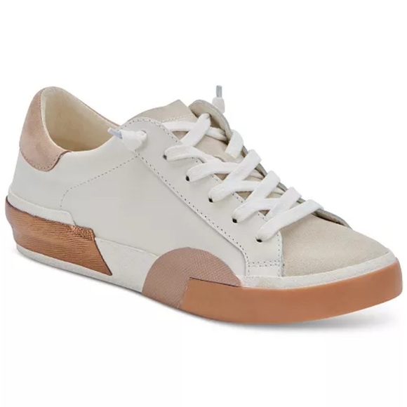 NWT Dolce Vita  White and Tan Sneakers size 6 - Picture 1 of 9